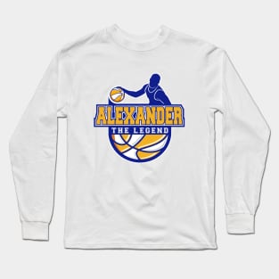 Alexander The Legend Basketball Custom Player Your Name Long Sleeve T-Shirt